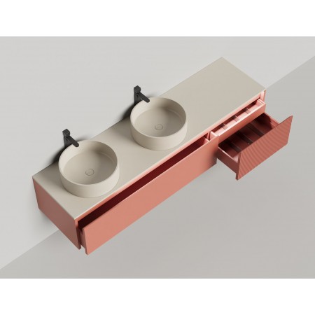 Подвесная тумба со столешницей SALINI Domino 200x70 эмаль 27D120 Подвесная тумба со столешницей SALINI Domino 200x70 эмаль 27D120