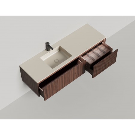 Подвесная тумба со столешницей SALINI Domino 180x50 шпон 27D218 Подвесная тумба со столешницей SALINI Domino 180x50 шпон 27D218