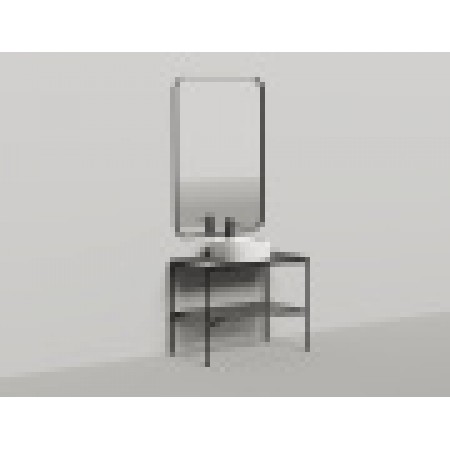 Напольная тумба со столешницей и зеркалом SALINI Grazia 80x74 стальная черная 27G108 Напольная тумба со столешницей и зеркалом SALINI Grazia 80x74 стальная черная 27G108