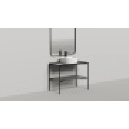 Напольная тумба со столешницей и зеркалом SALINI Grazia 90x74 стальная черная 27G109 Напольная тумба со столешницей и зеркалом SALINI Grazia 90x74 стальная черная 27G109