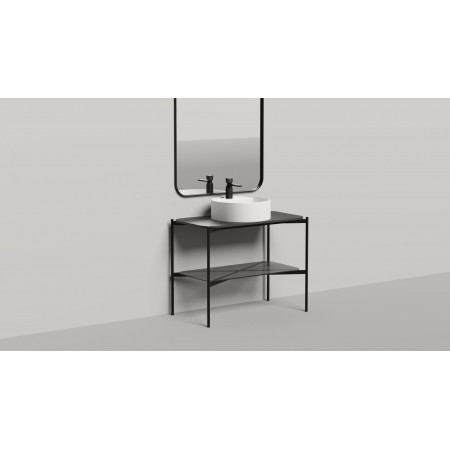Напольная тумба со столешницей и зеркалом SALINI Grazia 100x74 стальная черная 27G110 Напольная тумба со столешницей и зеркалом SALINI Grazia 100x74 стальная черная 27G110