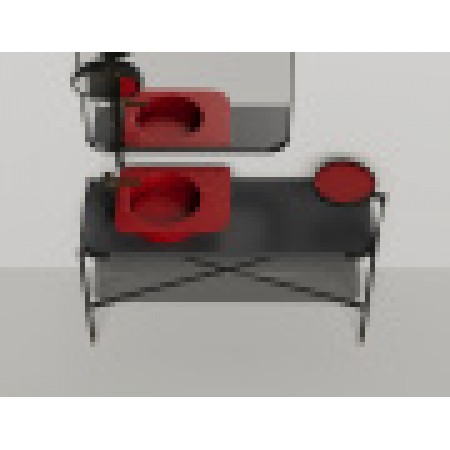 Напольная тумба со столешницей и зеркалом SALINI Ninfea 140x74 стальная черная 27N114 Напольная тумба со столешницей и зеркалом SALINI Ninfea 140x74 стальная черная 27N114