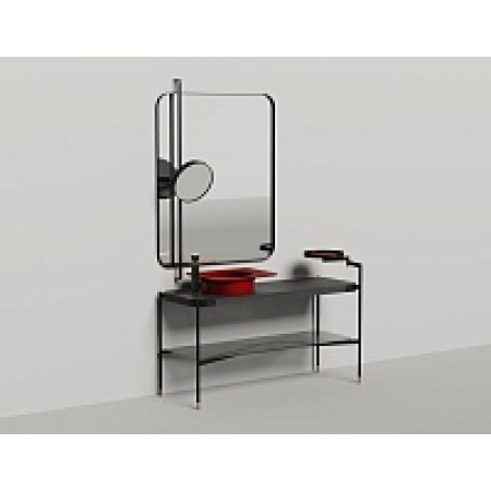 Напольная тумба со столешницей и зеркалом SALINI Ninfea 140x74 стальная черная 27N114 Напольная тумба со столешницей и зеркалом SALINI Ninfea 140x74 стальная черная 27N114