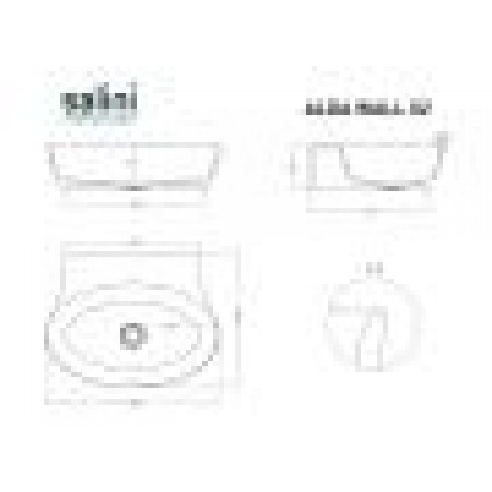 Раковина подвесная матовая 58х45 SALINI ALDA WALL 02 140322MRH Раковина подвесная матовая 58х45 SALINI ALDA WALL 02 140322MRH