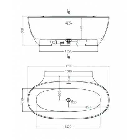 Ванна пристенная глянцевая 170х90 SALINI ALDA WALL 170 101915G Ванна пристенная глянцевая 170х90 SALINI ALDA WALL 170 101915G