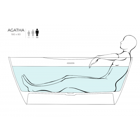 Ванна каменная отдельностоящая матовая 180х80 SALINI AGATHA 100221MRH окрашена по RAL снаружи Ванна каменная отдельностоящая матовая 180х80 SALINI AGATHA 100221MRH окрашена по RAL снаружи