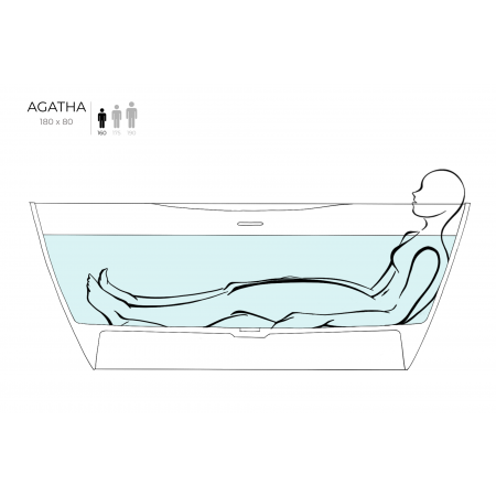 Ванна каменная отдельностоящая матовая 180х80 SALINI AGATHA 100221MRH окрашена по RAL снаружи Ванна каменная отдельностоящая матовая 180х80 SALINI AGATHA 100221MRH окрашена по RAL снаружи