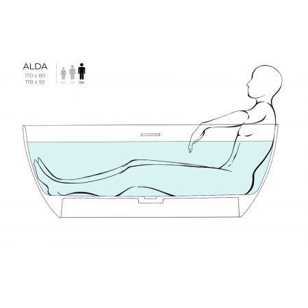 Ванна каменная отдельностоящая матовая 170х80 SALINI ALDA 101922MRH окрашена по RAL снаружи Ванна каменная отдельностоящая матовая 170х80 SALINI ALDA 101922MRH окрашена по RAL снаружи