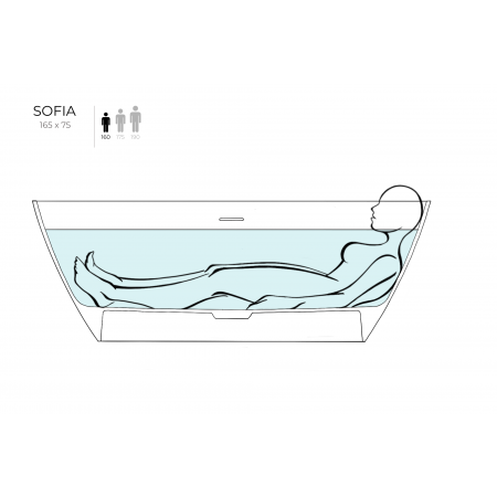 Ванна каменная отдельностоящая глянцевая 165х75 SALINI SOFIA 102511GRF окрашена по RAL Ванна каменная отдельностоящая глянцевая 165х75 SALINI SOFIA 102511GRF окрашена по RAL