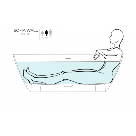 Ванна каменная отдельностоящая глянцевая 170х80 SALINI Sofia Wall 102512GRF окрашена по RAL Ванна каменная отдельностоящая глянцевая 170х80 SALINI Sofia Wall 102512GRF окрашена по RAL