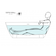 Ванна каменная отдельностоящая глянцевая 170x80 SALINI Sofia Wall 102512GRH окрашена по RAL снаружи