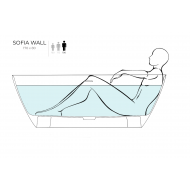 Ванна каменная отдельностоящая глянцевая 170x80 SALINI Sofia Wall 102512GRH окрашена по RAL снаружи