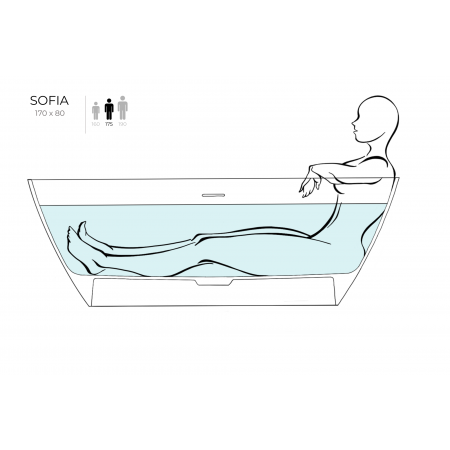 Ванна каменная отдельностоящая глянцевая 170x80 SALINI SOFIA 102516GRH окрашена по RAL снаружи Ванна каменная отдельностоящая глянцевая 170x80 SALINI SOFIA 102516GRH окрашена по RAL снаружи