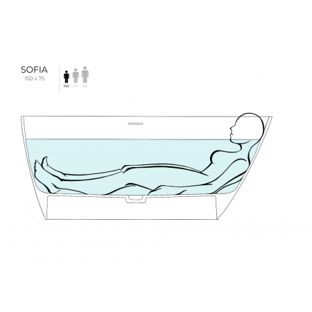 Ванна отдельностоящая SALINI SOFIA 150x75 покраска по RAL снаружи 102528MRH Ванна отдельностоящая SALINI SOFIA 150x75 покраска по RAL снаружи 102528MRH