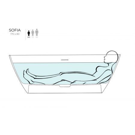 Ванна каменная отдельностоящая глянцевая 170x80 SALINI SOFIA 102516G Ванна каменная отдельностоящая глянцевая 170x80 SALINI SOFIA 102516G