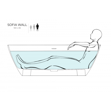 Ванна каменная пристенная глянцевая 180x85 SALINI SOFIA WALL 102513GRF окрашена по RAL Ванна каменная пристенная глянцевая 180x85 SALINI SOFIA WALL 102513GRF окрашена по RAL