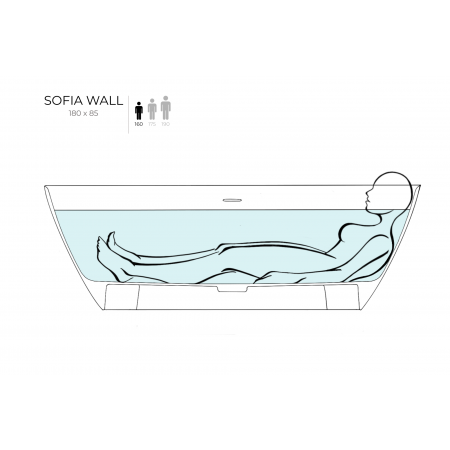 Ванна каменная пристенная матовая 180x85 SALINI SOFIA WALL 102523M Ванна каменная пристенная матовая 180x85 SALINI SOFIA WALL 102523M