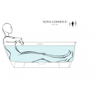 Ванна пристенная угловая глянцевая 170x85 SALINI Sofia Corner R окраска снаружи 102514GRH