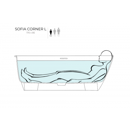 Ванна пристенная угловая глянцевая 170x85 SALINI Sofia Corner L окраска снаружи 102515GRH Ванна пристенная угловая глянцевая 170x85 SALINI Sofia Corner L окраска снаружи 102515GRH