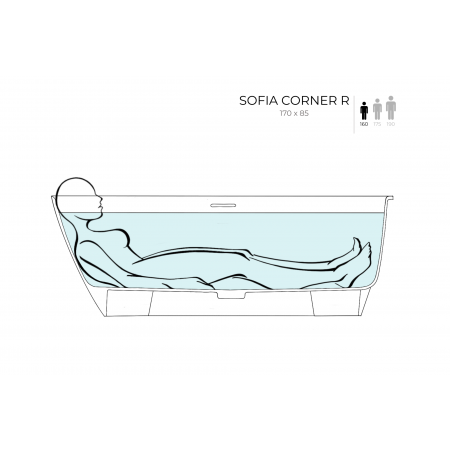 Ванна пристенная угловая матовая 170x85 SALINI Sofia Corner R 102524M Ванна пристенная угловая матовая 170x85 SALINI Sofia Corner R 102524M